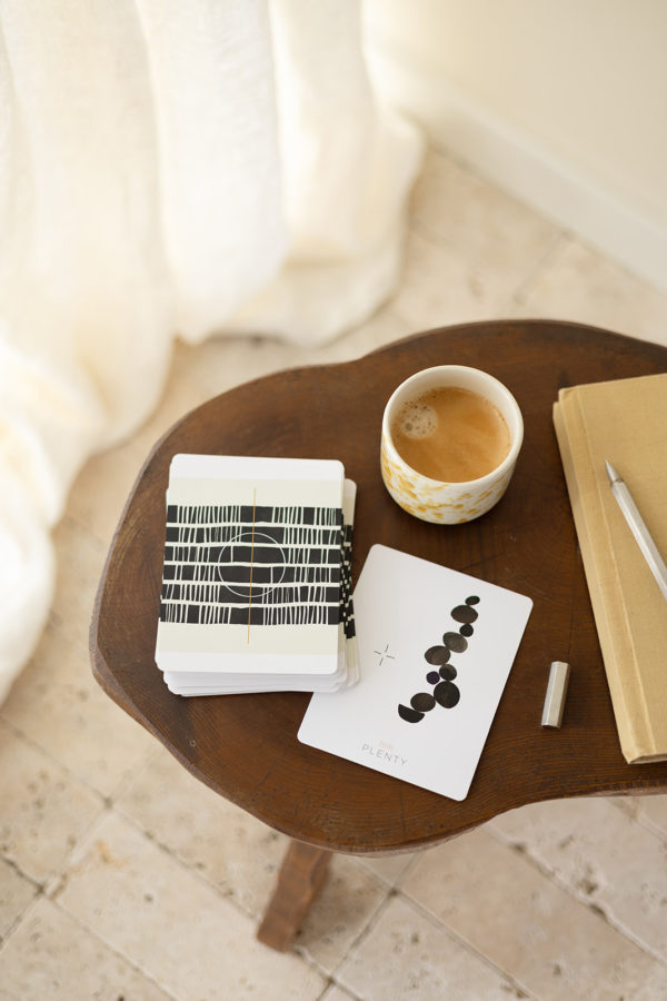 Inner Compass cards, 'Plenty' card and coffee