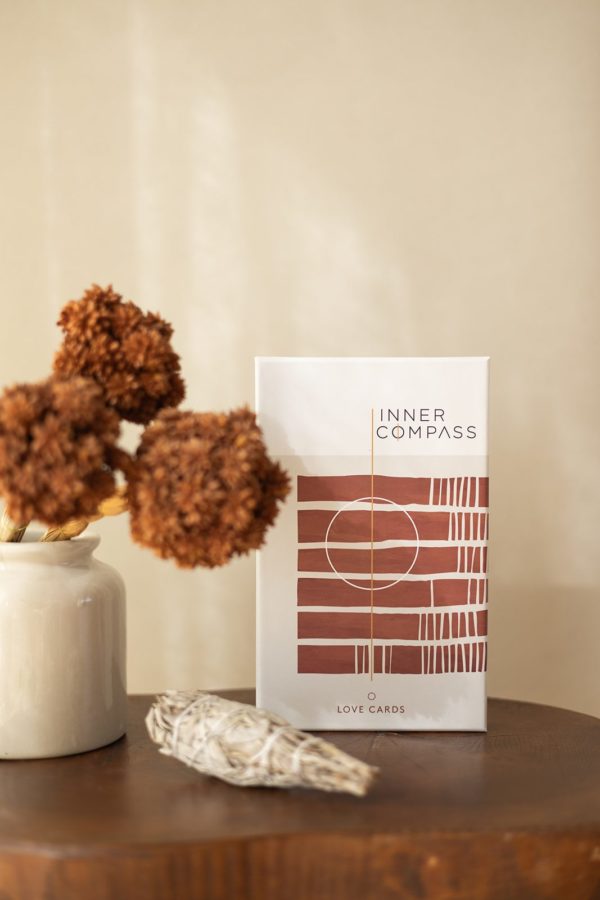 Inner Compass - Love cards keepsake box next to flowers